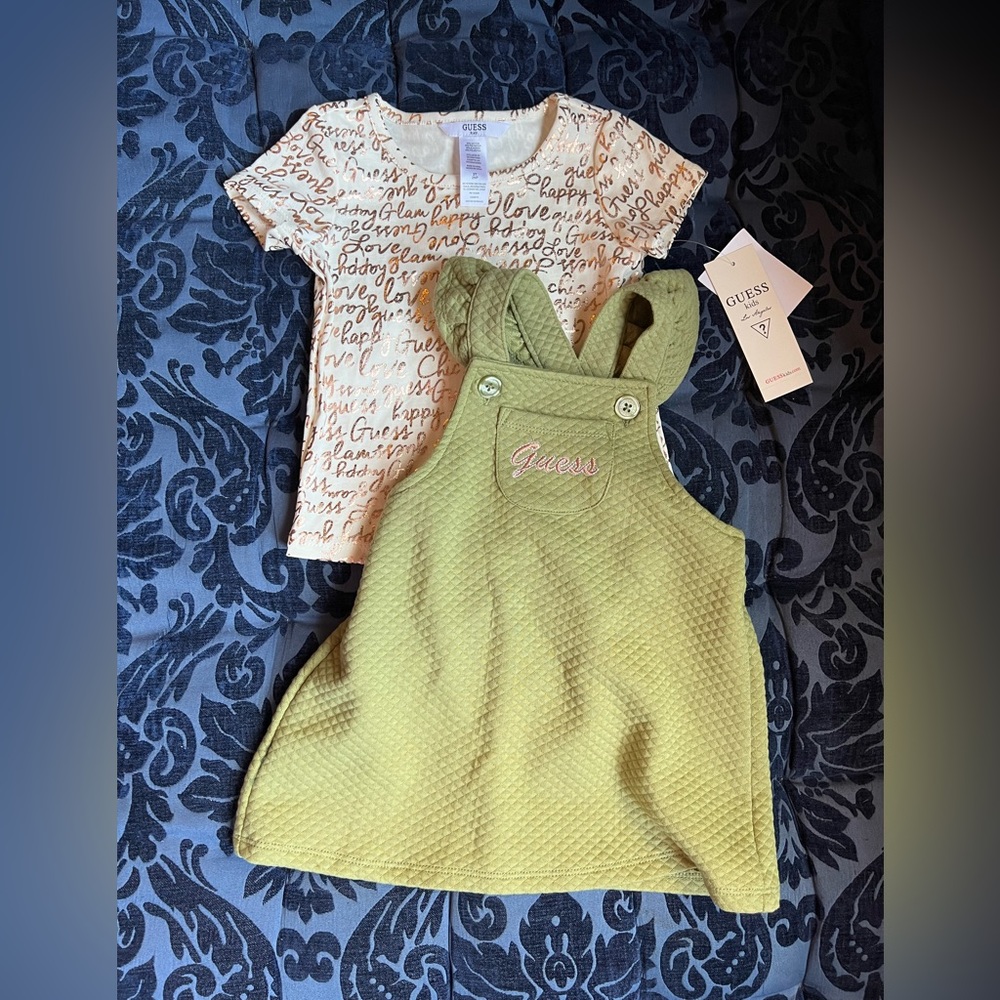 Guess Kids Girls Quilted romper and tee NWT